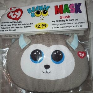 Ty Beanie Boo Slush Mask - Gray and White
